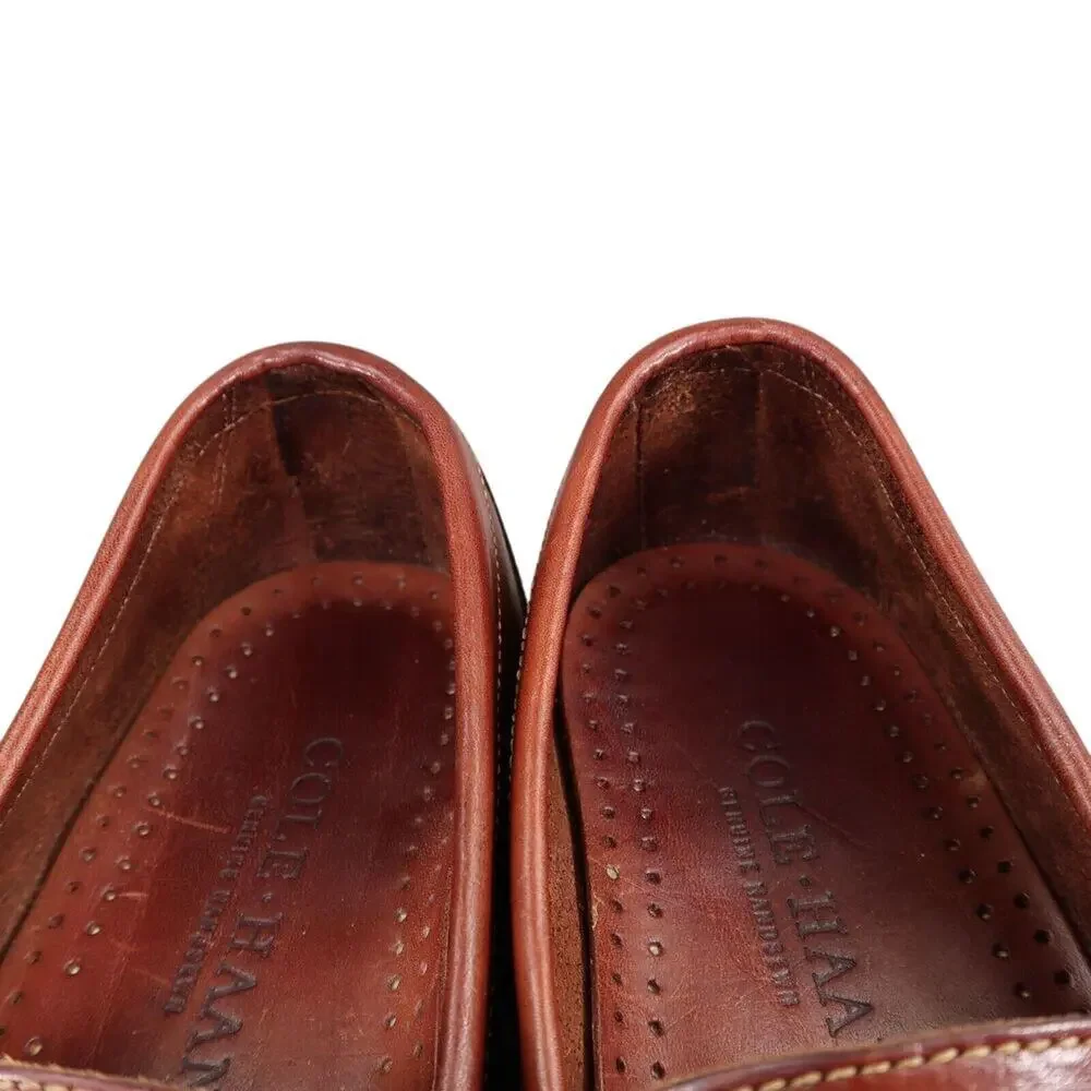 Cole Haan Shoes Mens 8.5 Loafers Leather Buckle Strap Moc Toe Handsewn Slip On
